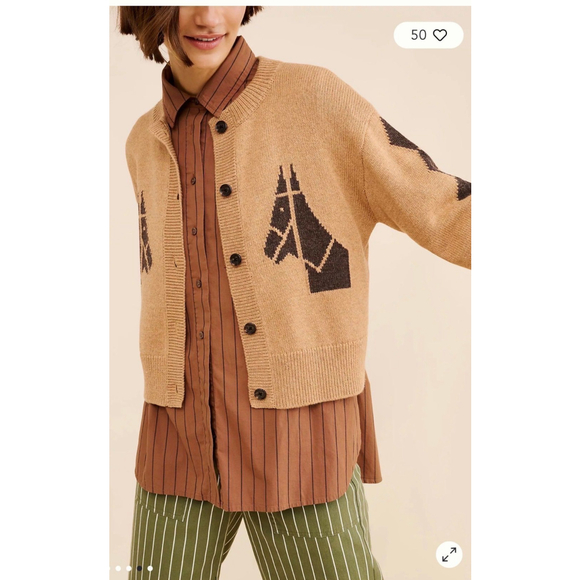Rails Merino Wool Blend Mavie horse Cardigan $238 retail size small & med - Picture 2 of 2